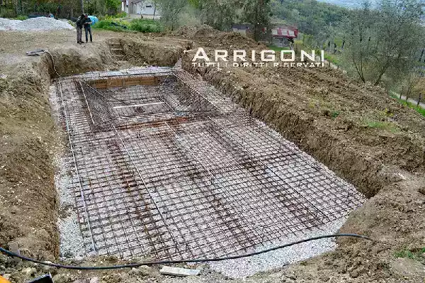 Armatura doppia rete base piscina
