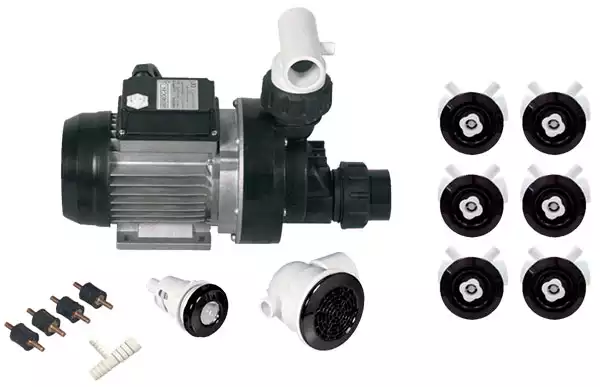Kit idromassaggio a 6 bocchette di colore nero
