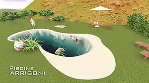 Preventivo realizzazione piscina stile lago naturale 14x18, opere edili escluse